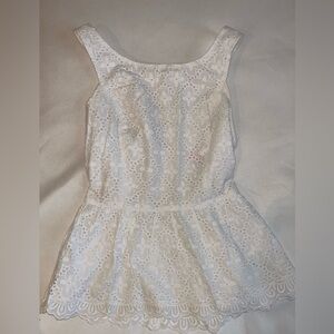 Lilly Pulitzer Resort White Ashton Sleeveless Eyelet Top, Size 00